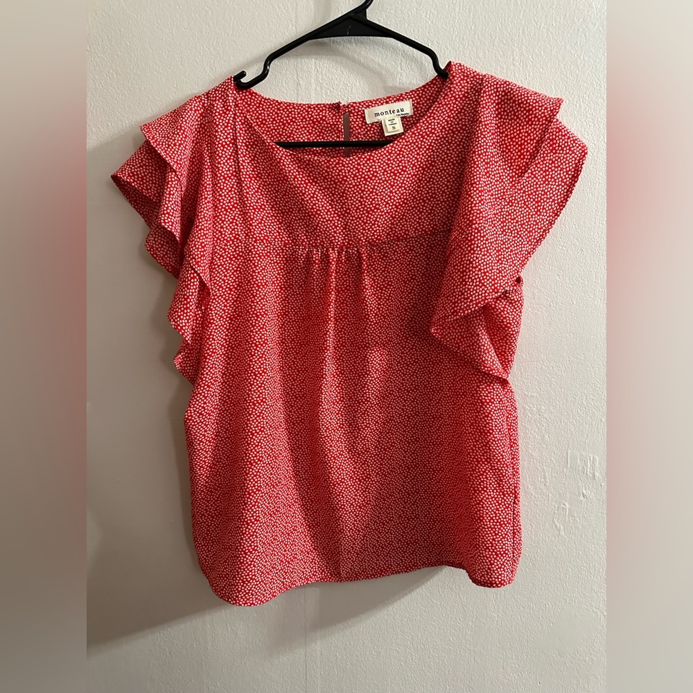 Red and White Polka Dot Blouse